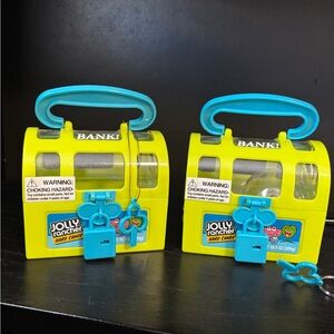 2 x Candy Bank Toy - Bright Yellow and Blue